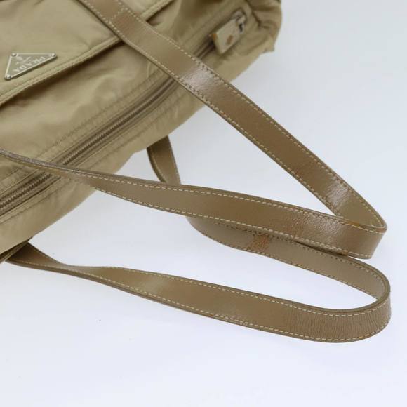PRADA Tote Bag Nylon Beige Auth 75668 - Picture 7 of 16